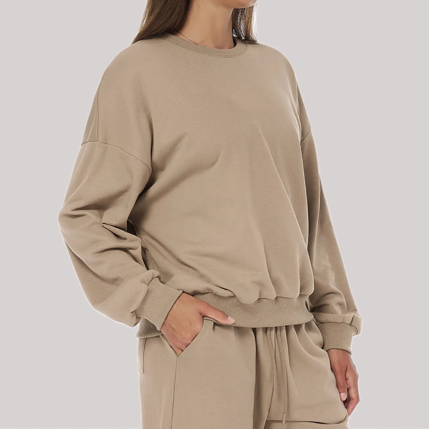 Winter Sports Women loose and Casual Round Neck Long Sleeved. t shirt  Fashionable VersatileRunning