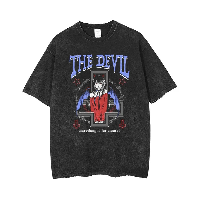 Anime Men's T Shirts Gothic Printed