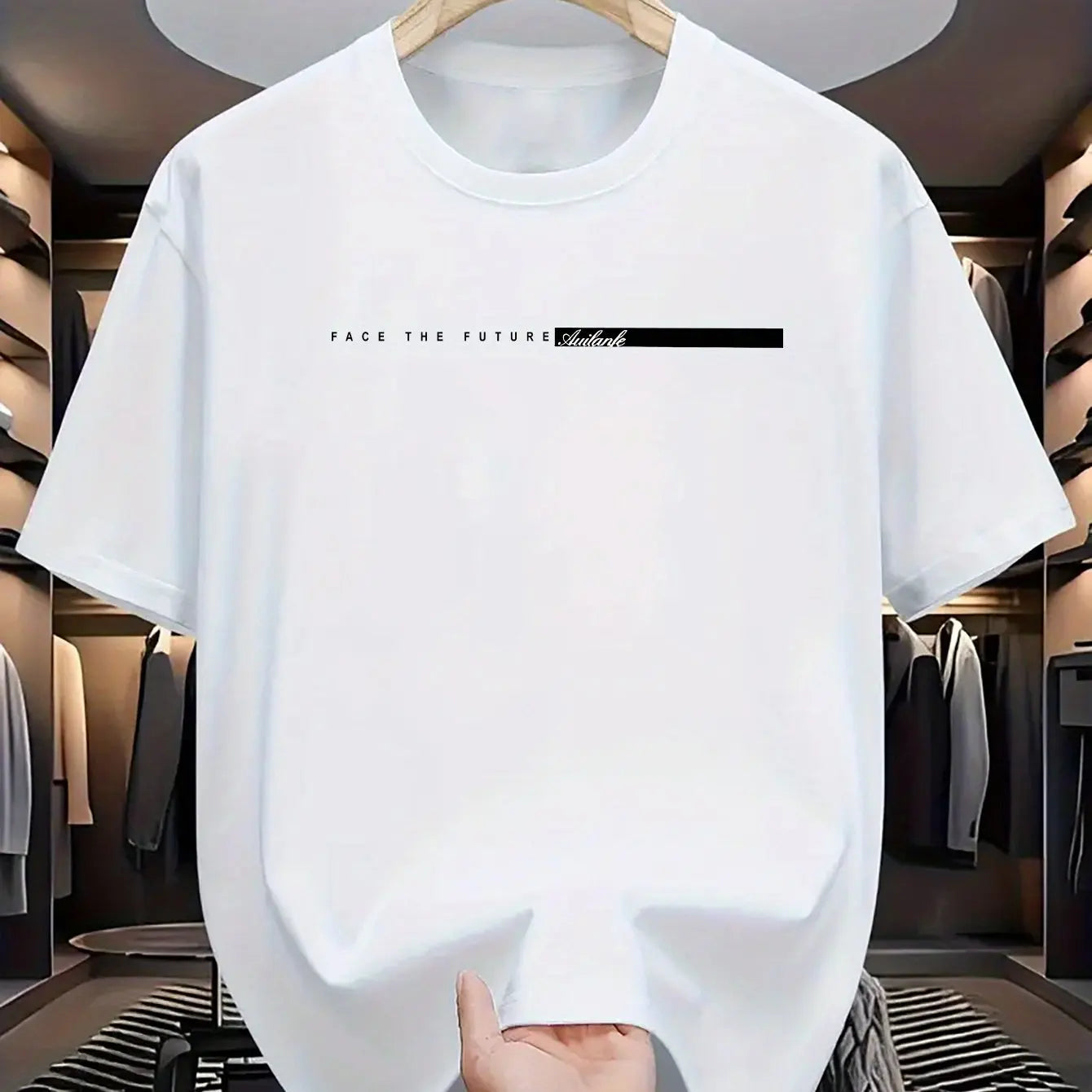 Summer men's 100% cotton casual loose fit large  round neck short sleeved High Street Unisex style