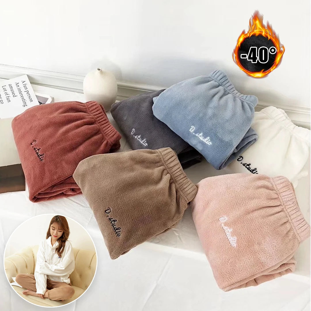 Thermal Pajama Pants for Women Soft Fleece Lined Lounge Wear Comfortable Elastic Waist