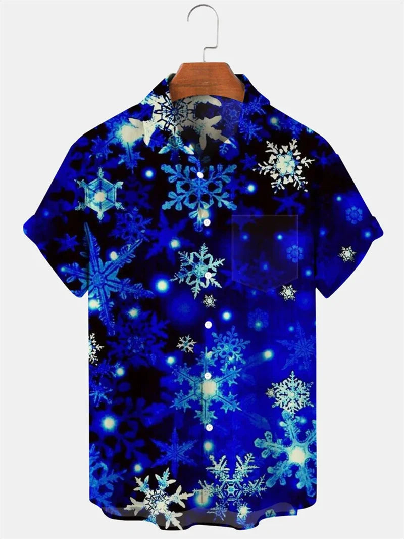 Men's Fashion Collar Shirt Fun Animal 3D Printed Shirt Casual Short Sleeve Oversized Men's Fashion Top