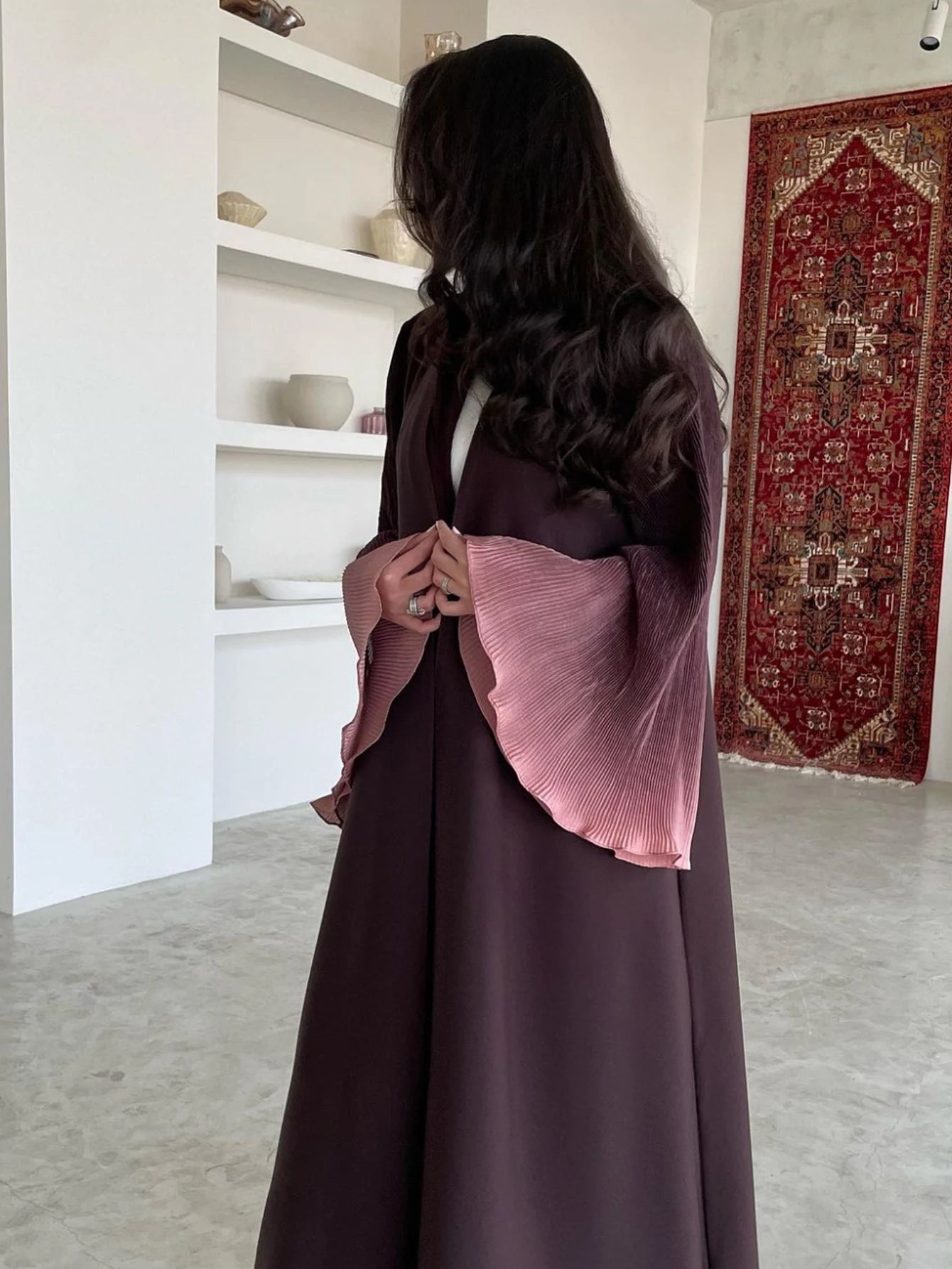 Open Front Abaya  Flare Sleeve Casual Arabian Abayas Middle-East Elegant Turkey  Maxi Dresses