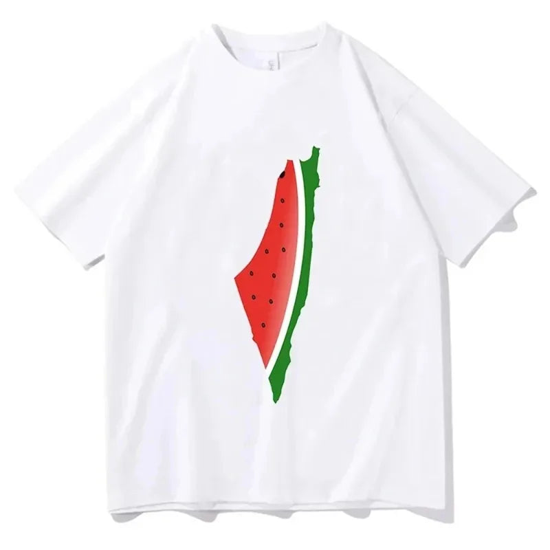 Summer  T-shirts Watermelon Palestine  Printed Graphic Tee Shirts Unisex Casual
