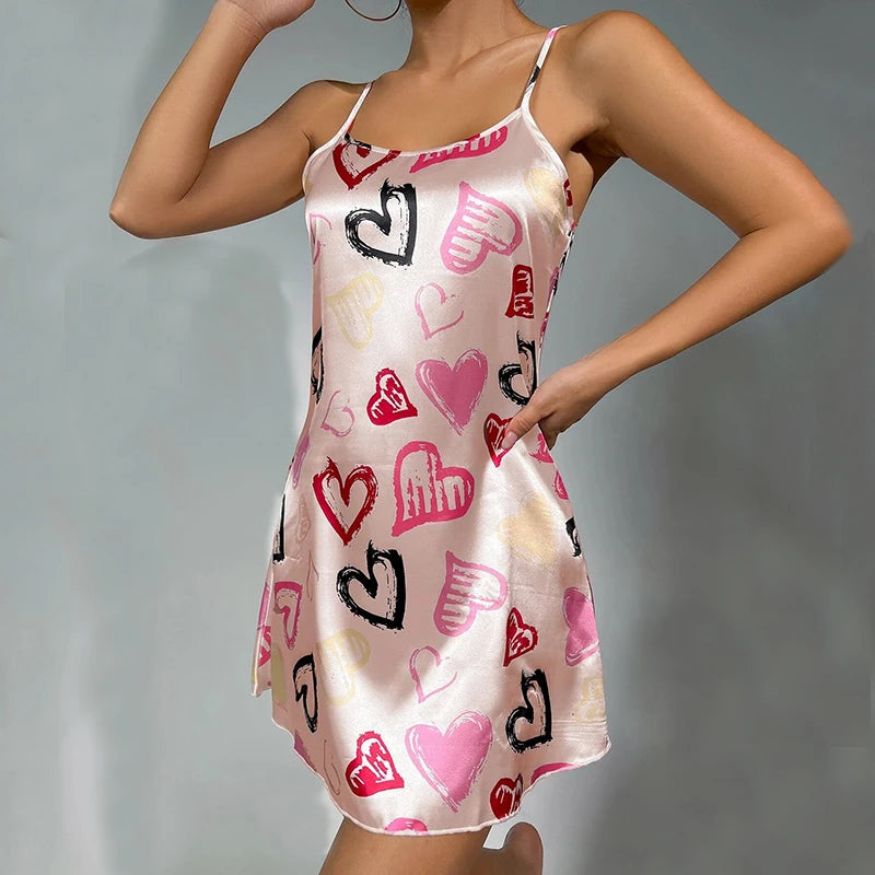 Women's  Floral Print Nightdress  Spaghetti Strap Sleepwear