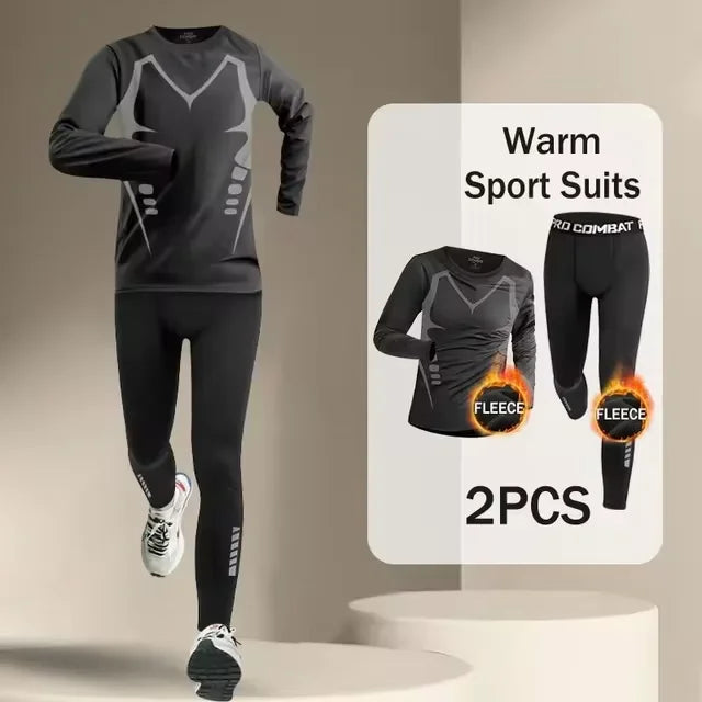 New Men's Hot Korean Sports Suit 2-4pcs Running Set Jogging Basket Underwear Tights Sports Clothing Gym Fitness Suit Clothing