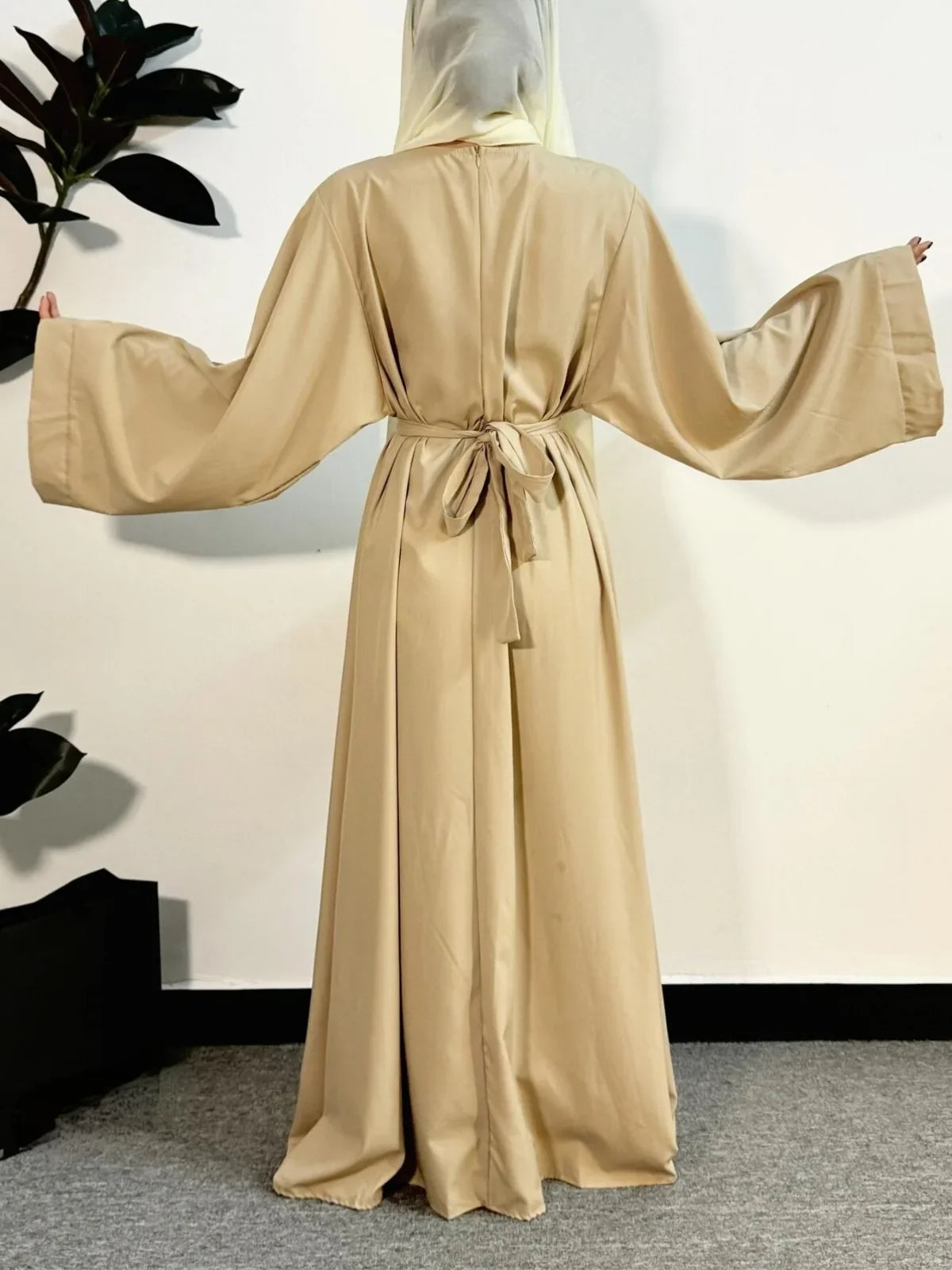 Abayas Women Kaftans Prayer Dress With Belt Full Sleeve  Clothing Robe  Dresses Women Jilbabs