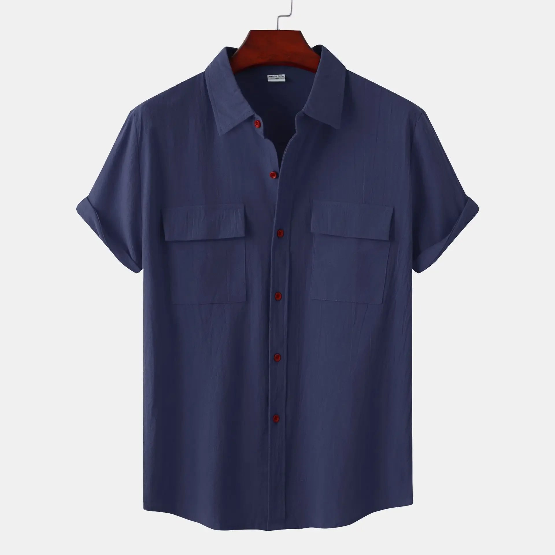 Men's Linen T Shirts Fashion Tiki Blouses cotton