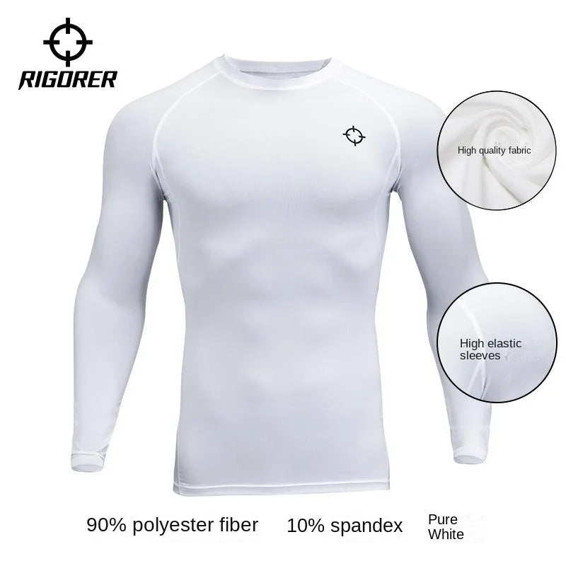 RIGORER Tight Elastic Clothing Autumn And Winter Gym t-shirt man Sportswear Long Sleeve Compression Clothing Training t shirt