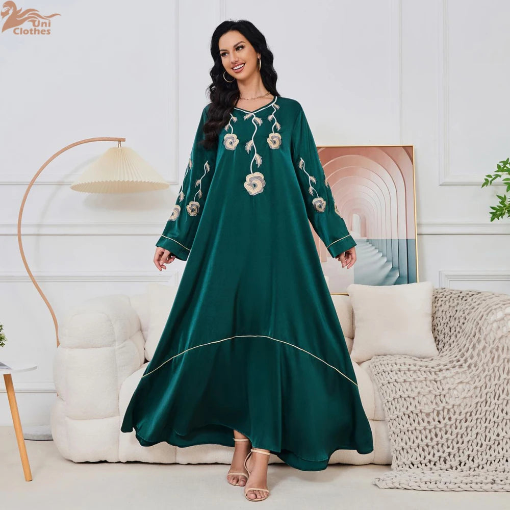 Women Abaya 2025 Eid Ramadan Fashion Hijab Robe  Embroidery Evening Party Dress