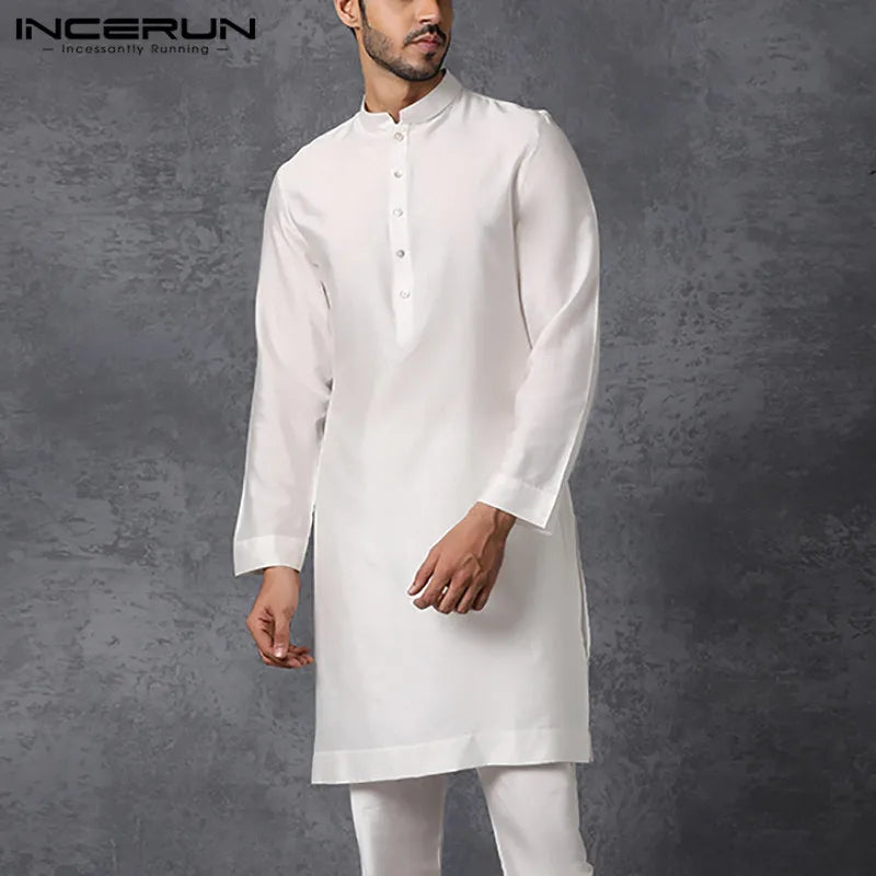 INCERUN Men  Shalwar Kameez 2 Piece Clothing
