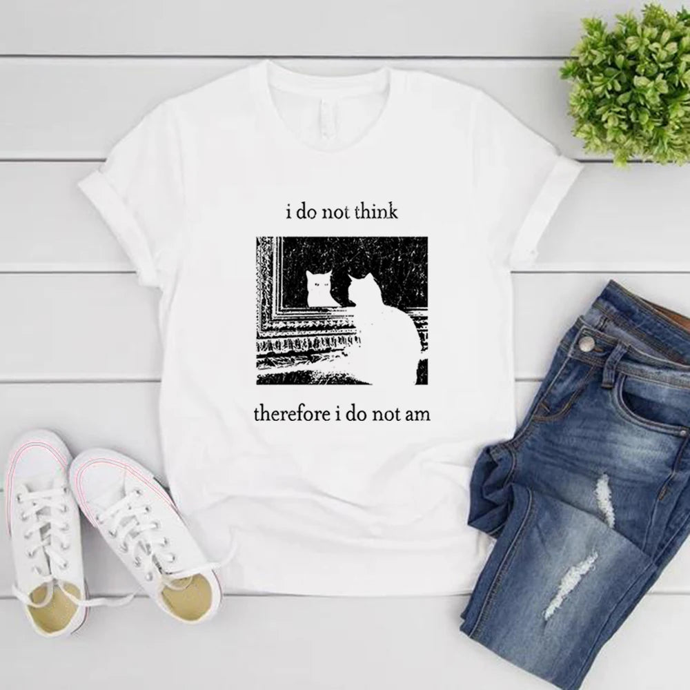 Women's Printed Tshirt Vintage Unisex Goth Shirt Streetwear Tops