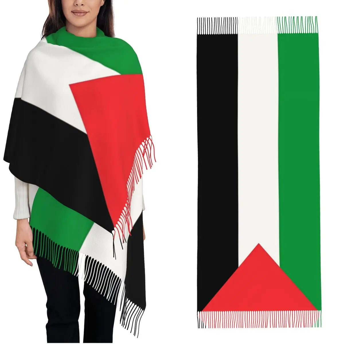 Palestinian Flag Shawls Wraps for Women Warm Large Long Scarf Shawl