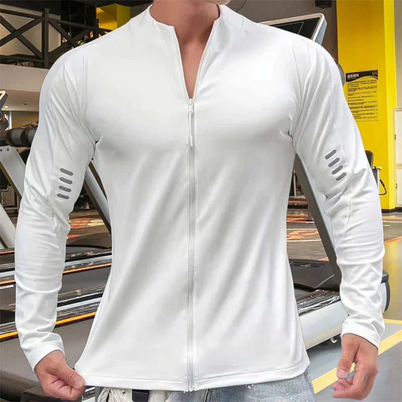 spring autumn Jacket Men Fitness Sportswear Gym Training  Cardigan zipper