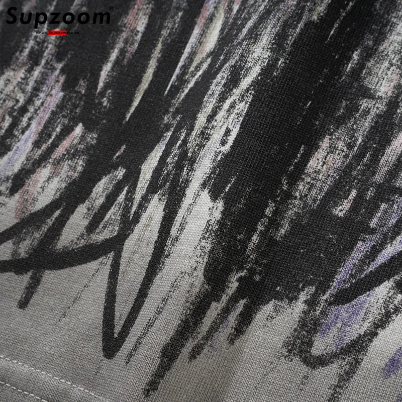 Supzoom New Arrival Summer High Street Splash Ink Printing Neutral O-neck Casual Heavy Texture Cotton Ins Loose Men T shirt