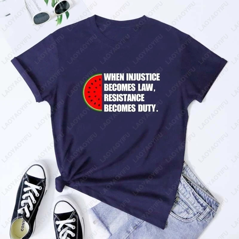 When Injustice Becomes Law T-Shirt Trendy Human Rights  This Is Not A Watermelon Women's T Shirt