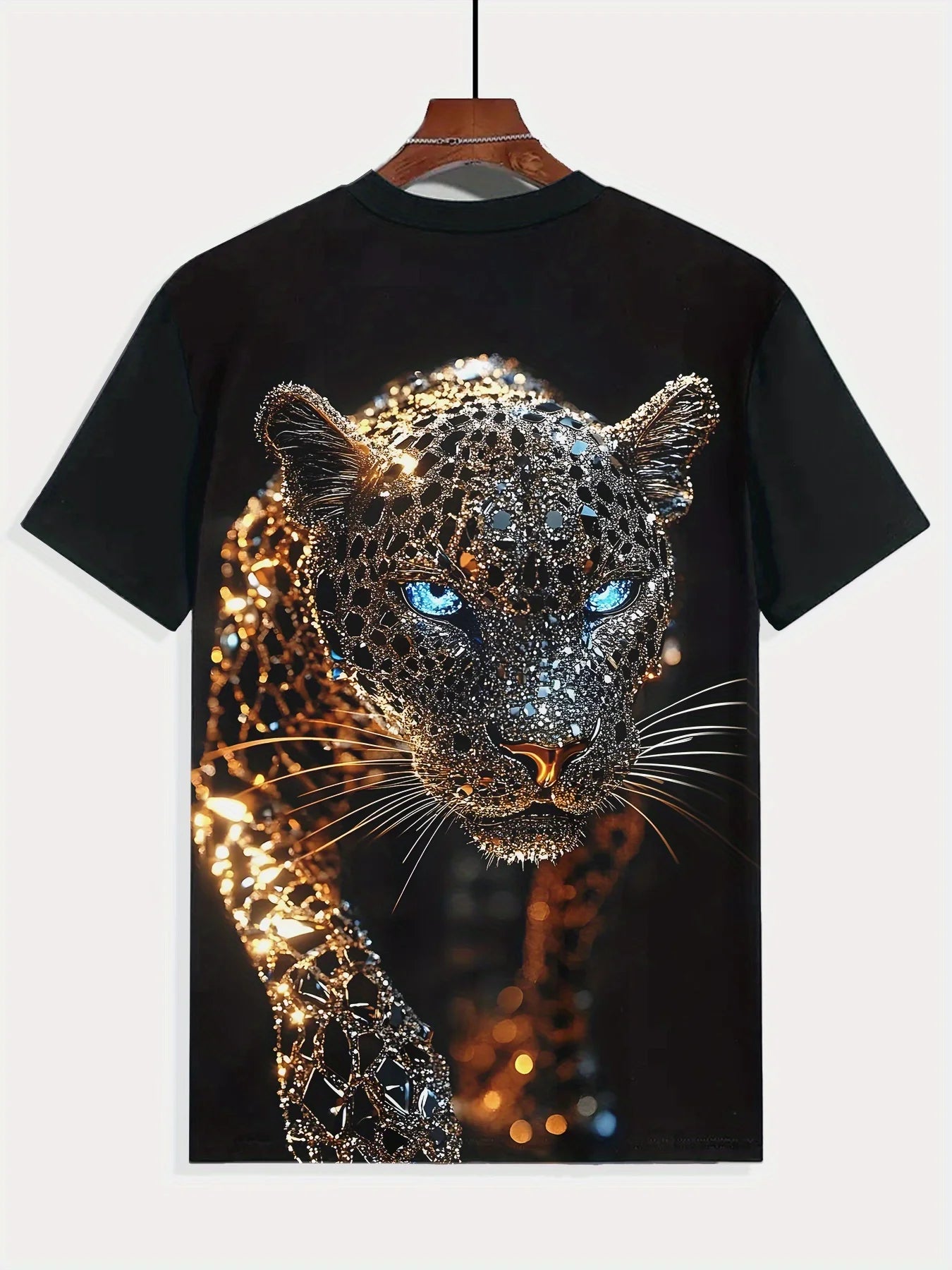 T-shirts Men's 3D shiny leopard printed