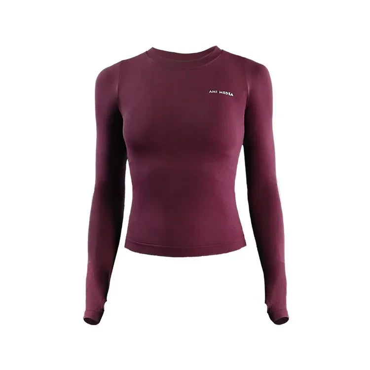 Fitness Tops Women Tight Sports Long Sleeve Slimming Yoga Running T-Shirts Gym Training Workout Shirt Comfortable Training Cloth