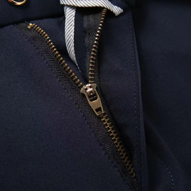 High Stretch Men's Dress Pants High Waist Elastic Formal Suit Pants  Classic Casual Trousers Slim Fit