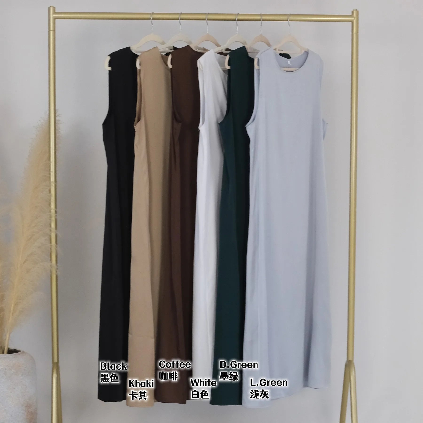 White Inner Dress Clothing For Women Dubai Abaya Arabic Muslim Dress Robe