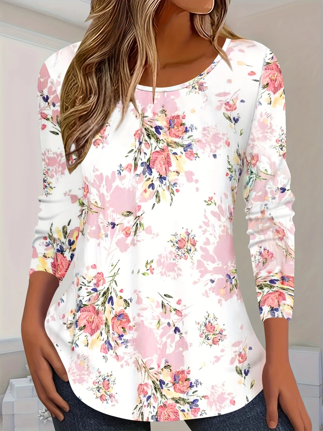Vintage Leaves Floral 3D Print O-Neck Long Sleeve T-Shirt Fashion Women clothing Casual y2k clothes Harajuku Female clothing