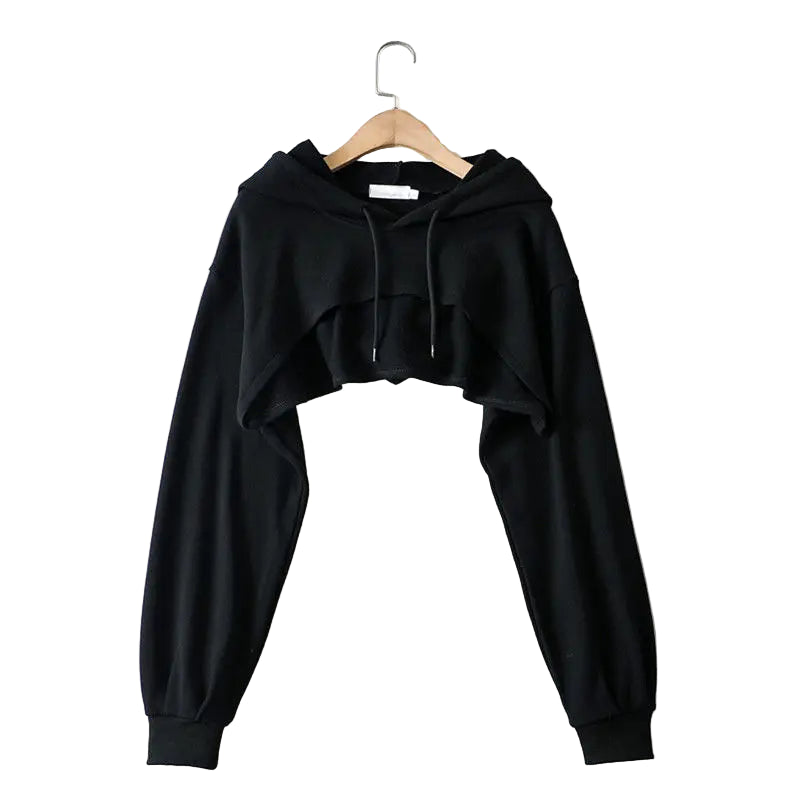 Shop Sleek Hoodies Women Loose Short Belly