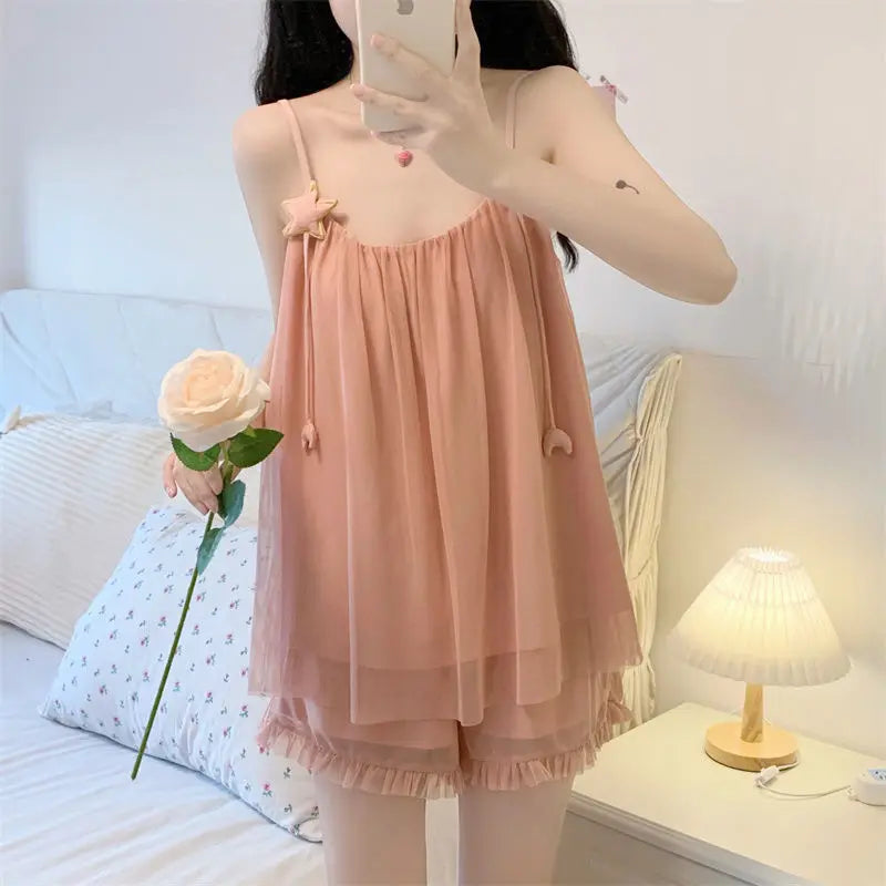 Sleepwear Women Nightwear Women's Sweet New Summer Long-sleeved Lace Home Clothes Night Gown Sleep Dress