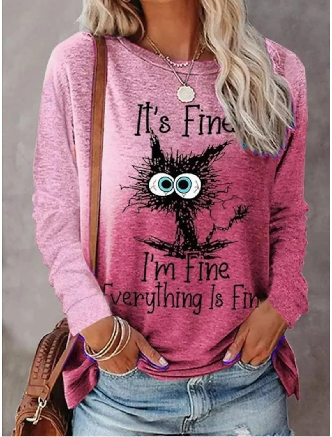 Fashion Women's Long sleeve Casual O-neck Cute Cat Sweatshirts Tops 3D Print Clothes Animal Pullovers Kawaii Girl Clothing Tops