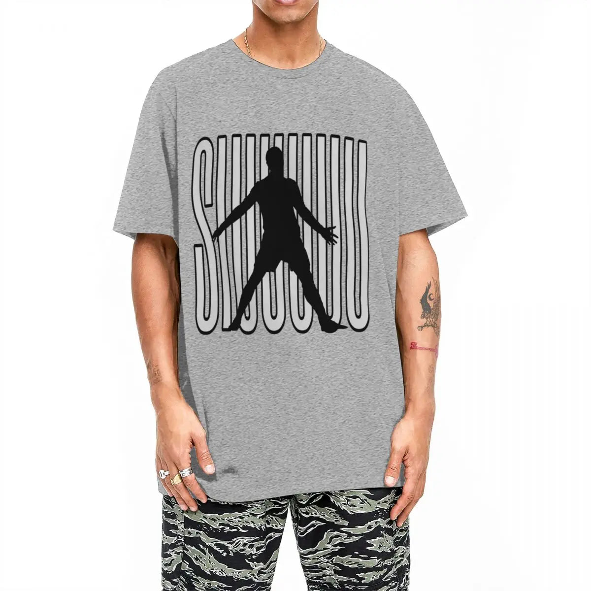 Siuuu CR7 Cristianoed Ronaldoed Funny T-Shirt Summer Y2K T Shirts 100% Cotton Popular Tee Shirt For Adult Short Sleeve DIY Tops