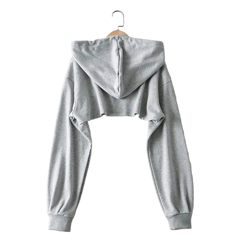 Shop Sleek Hoodies Women Loose Short Belly