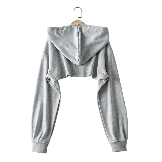 Shop Sleek Hoodies Women Loose Short Belly