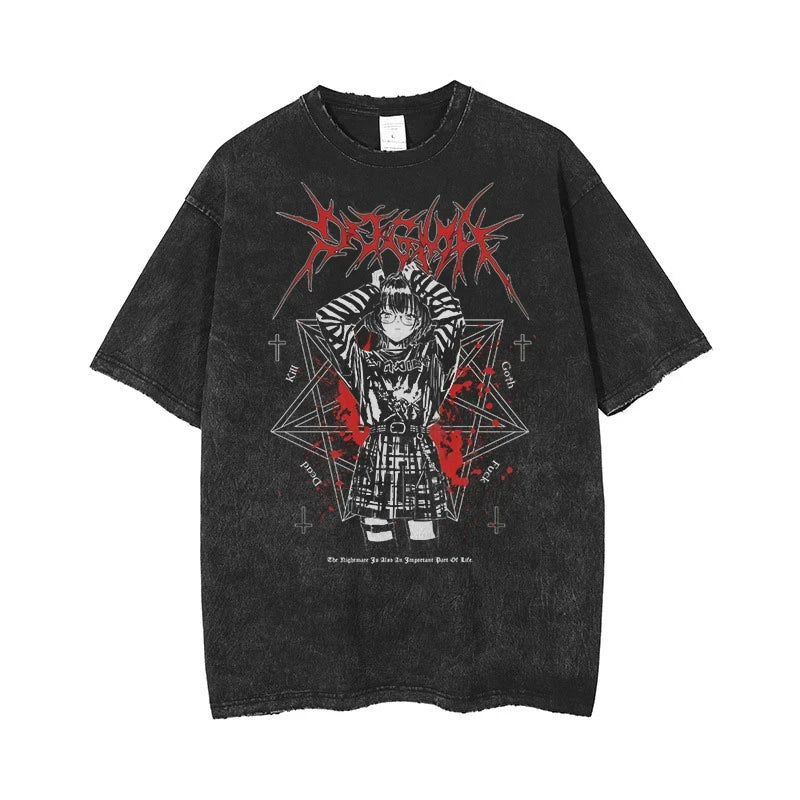Anime Men's T Shirts Gothic Printed