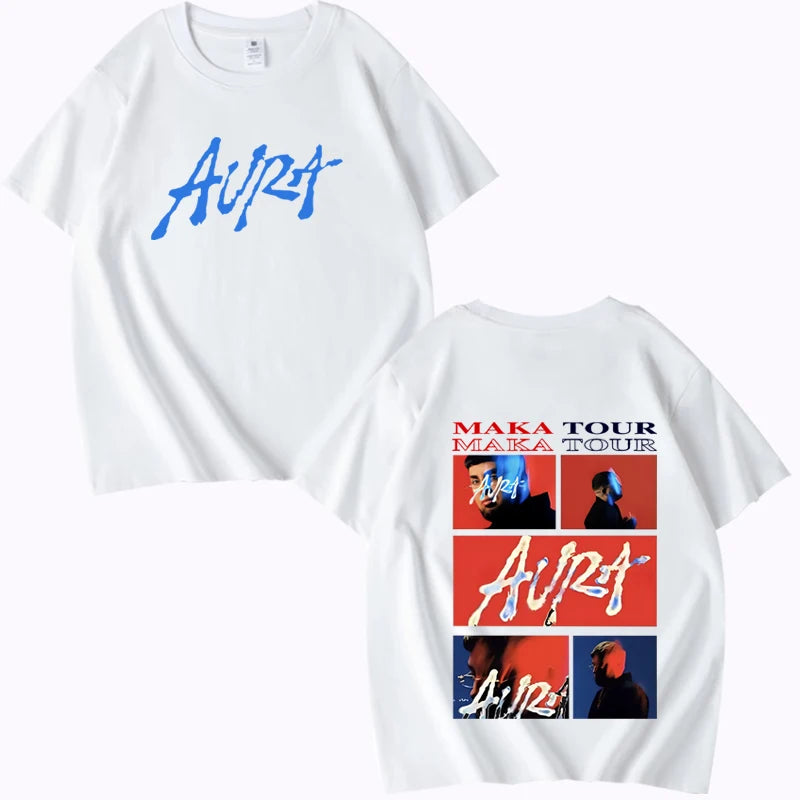 Rapper Maka Aura 2025 Tour Merch T Shirts  men women Oversized 100% Cotton Hot sale short sleeve Summer  Unisex plus size tops