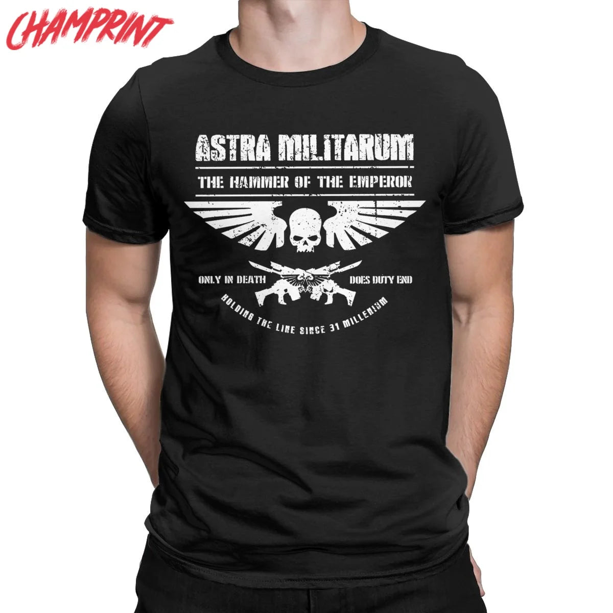 Hammer Of The Emperor T Shirts Men Cotton T- Printed