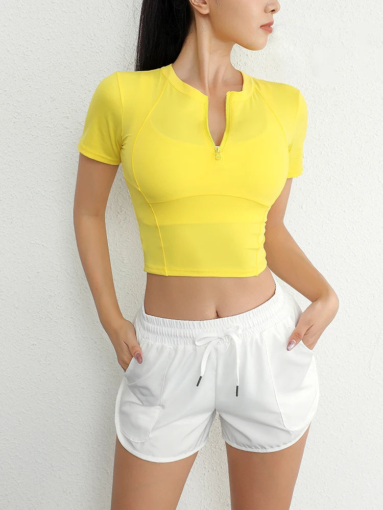 Women Breathable Stretchy Workout T-shirts