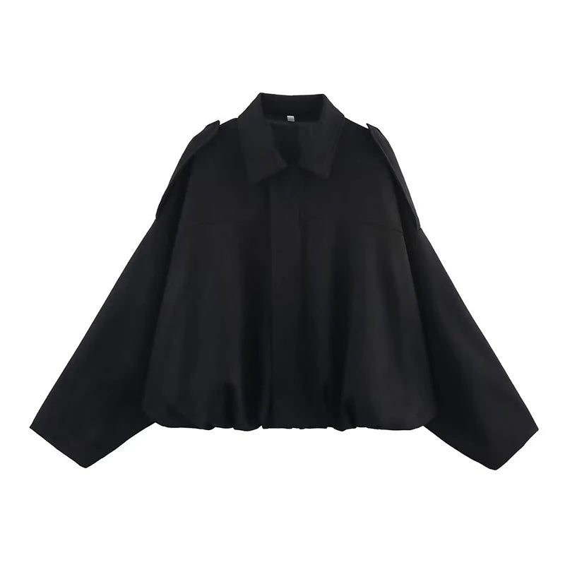Autumn Winter Loose Jackets Coats for Women Fashion Turn-down Collar Long Sleeve Coats Casual Female Outerwear Chic Tops