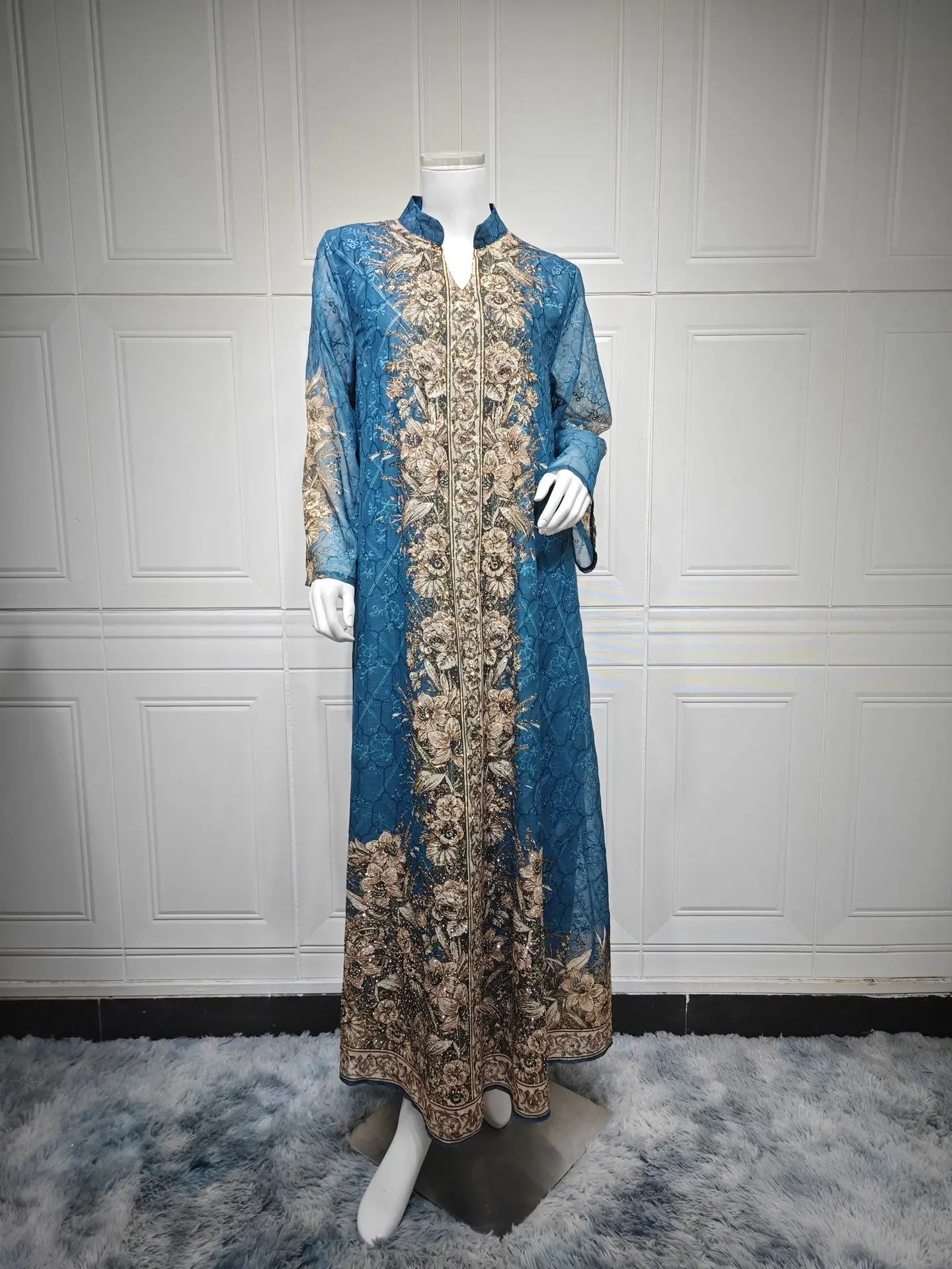 Eid Muslim Dresses Abaya for Women Party Long Robe Jalabiya Flower Print Kaftan Ramadan Morocco Dubai Abayas Islam Vestidos