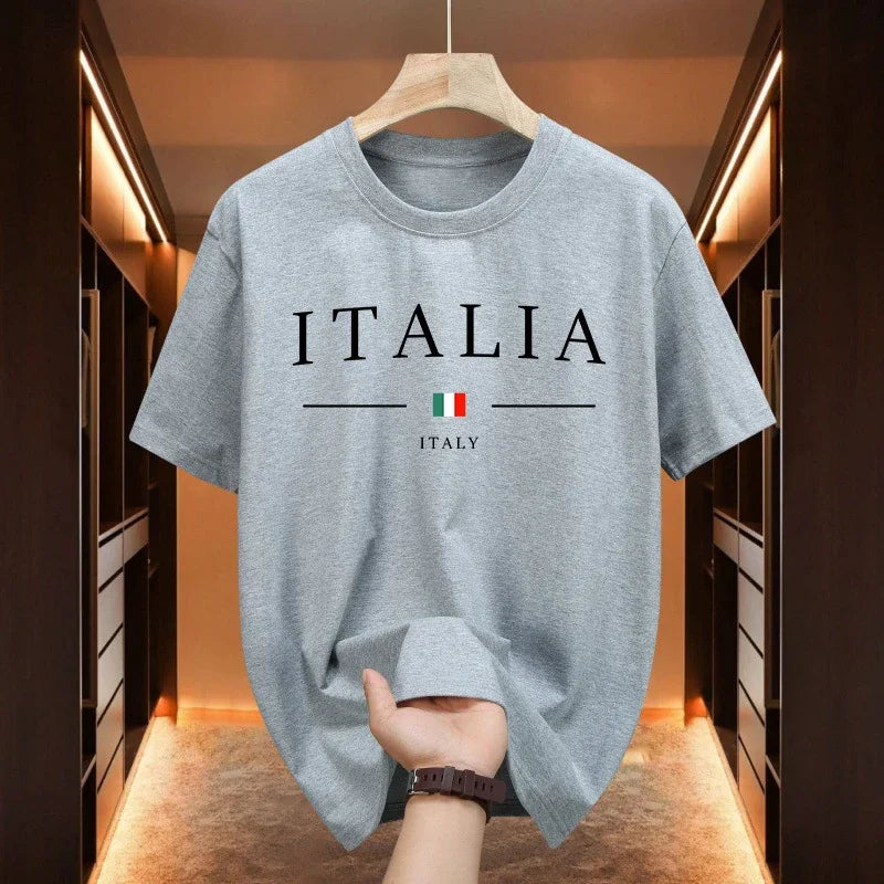 Italian Fashion T-shirts for Men High Quality 100% Cotton O-neck Short Sleeved Summer Daily Casual Sports Cool Tees City Vibe Tops