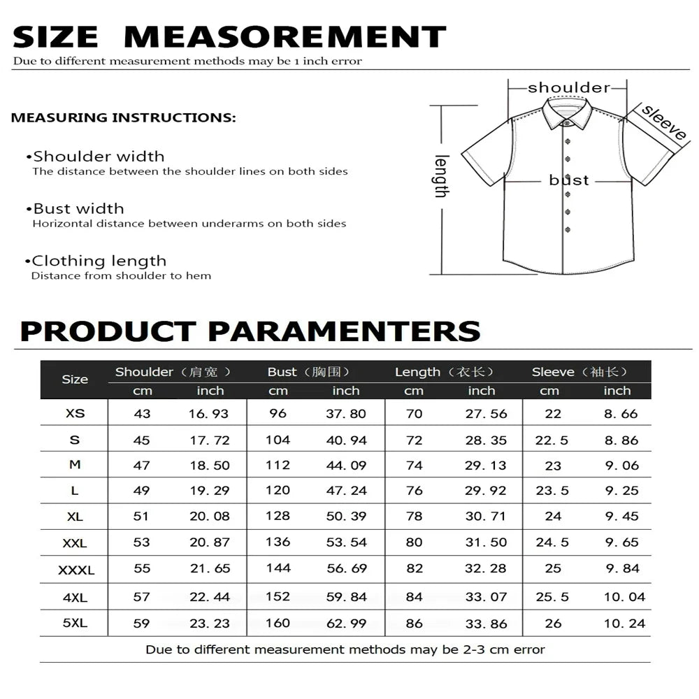 Men's Fashion Collar Shirt Fun Animal 3D Printed Shirt Casual Short Sleeve Oversized Men's Fashion Top