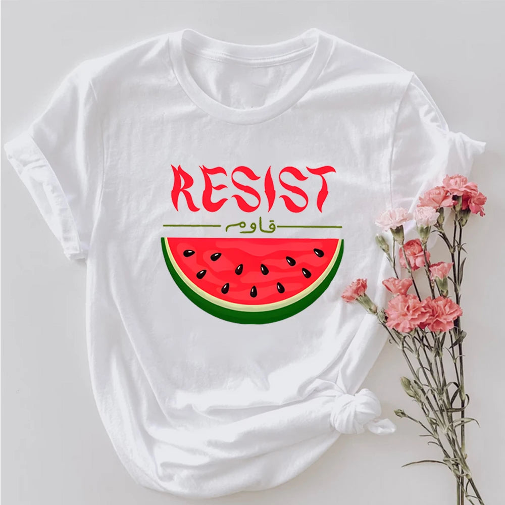 Watermelon Palestine Resist Shirts This Is Not A Watermelon Shirt Human Rights Tee Watermelon Flag Tshirt Trendy Unisex Short Sleeves Tops