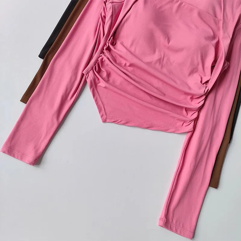 Women's High-End Fitness Yoga Suit Long Sleeved Fixed Cup Slim Fit Top - Optimal for Exercise And Workout