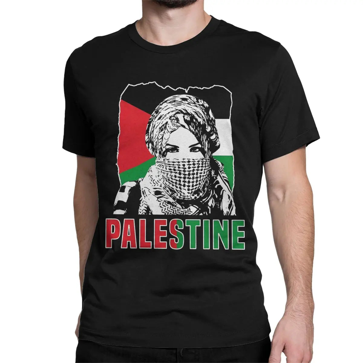 Men Women Shemagh Palestine T Shirts Arabic Hatta Kufiya Keffiyeh Cotton Tops  Short Sleeve O Neck Tees Party T-Shirts