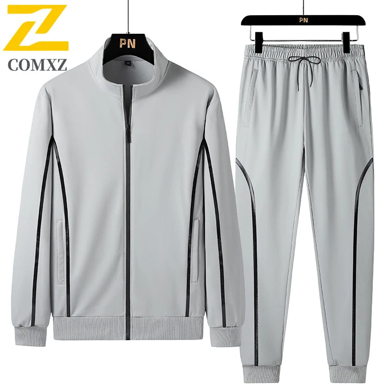 2025 Fashion Men's Tracksuit Autumn Jogging Fitness Set 2-piece Jacket+sports Pants Set Casual Men Windproof Sportswear