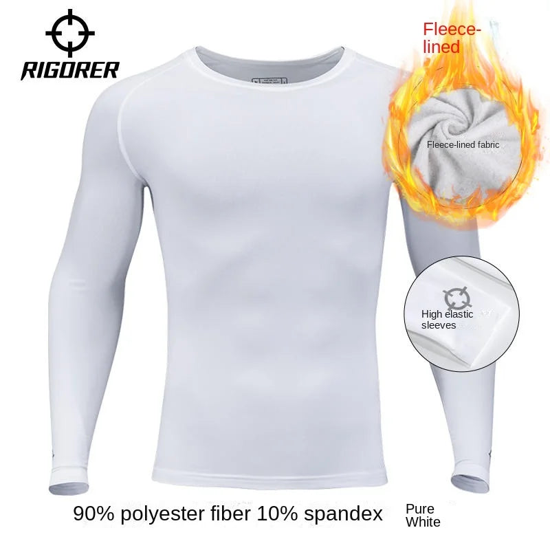 RIGORER Tight Elastic Clothing Autumn And Winter Gym t-shirt man Sportswear Long Sleeve Compression Clothing Training t shirt