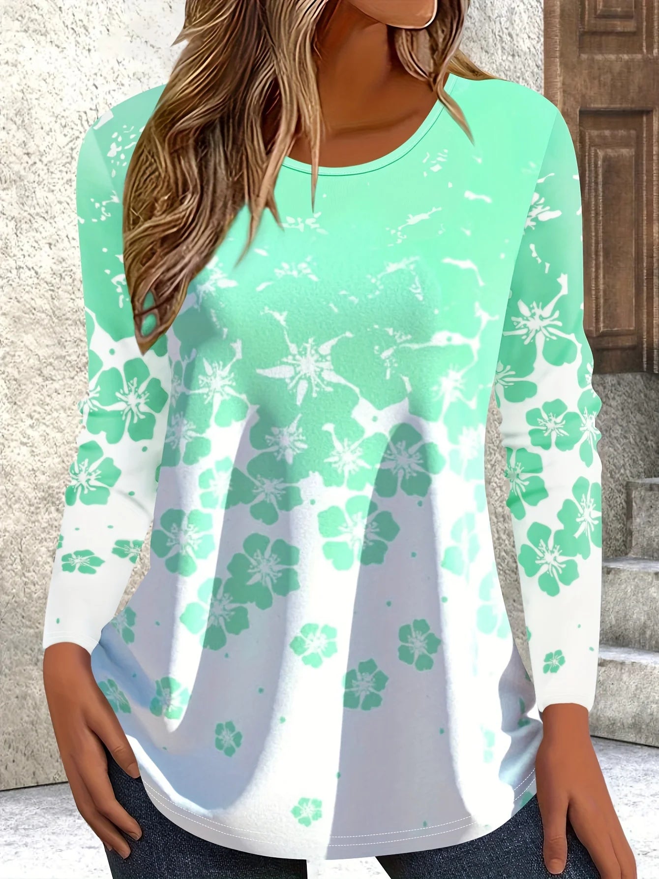 Vintage Leaves Floral 3D Print O-Neck Long Sleeve T-Shirt Fashion Women clothing Casual y2k clothes Harajuku Female clothing