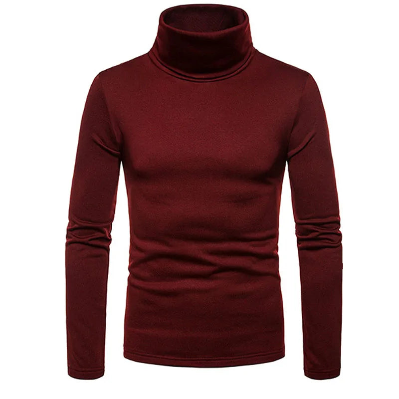 Winter Fashion Thermal Underwear Men Turtleneck T-shirts Long Sleeve Man Thermal T-shirt Men Sports First Layer Male Warm Coats