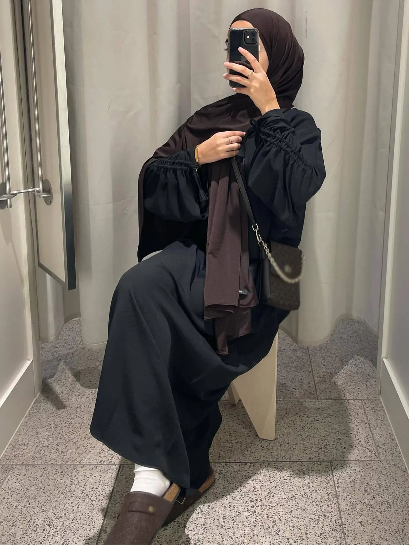 Women Abaya Lace-up Sleeve  Casual Prayer Kaftan Long Robe