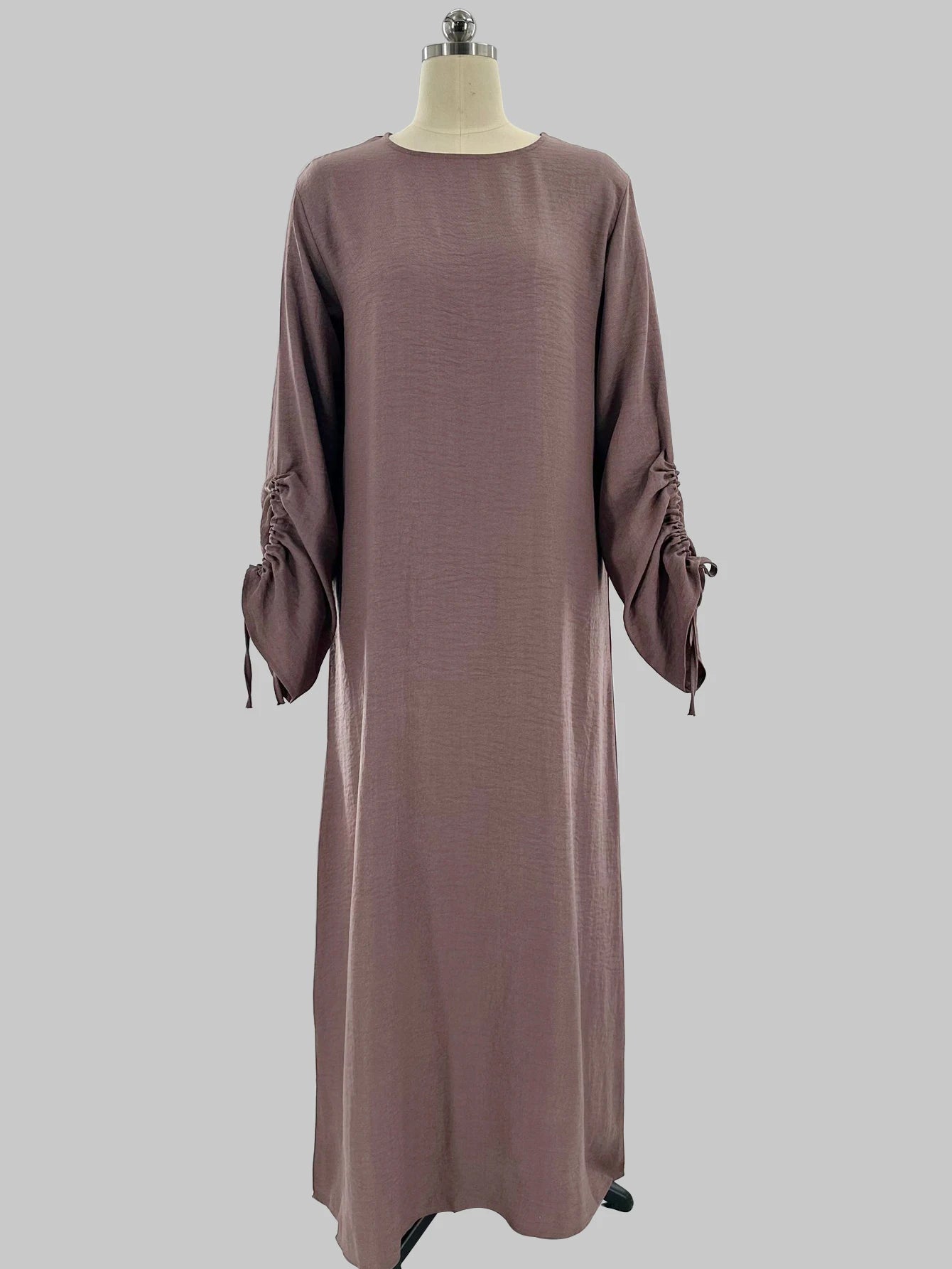 Women Abaya Lace-up Sleeve  Casual Prayer Kaftan Long Robe