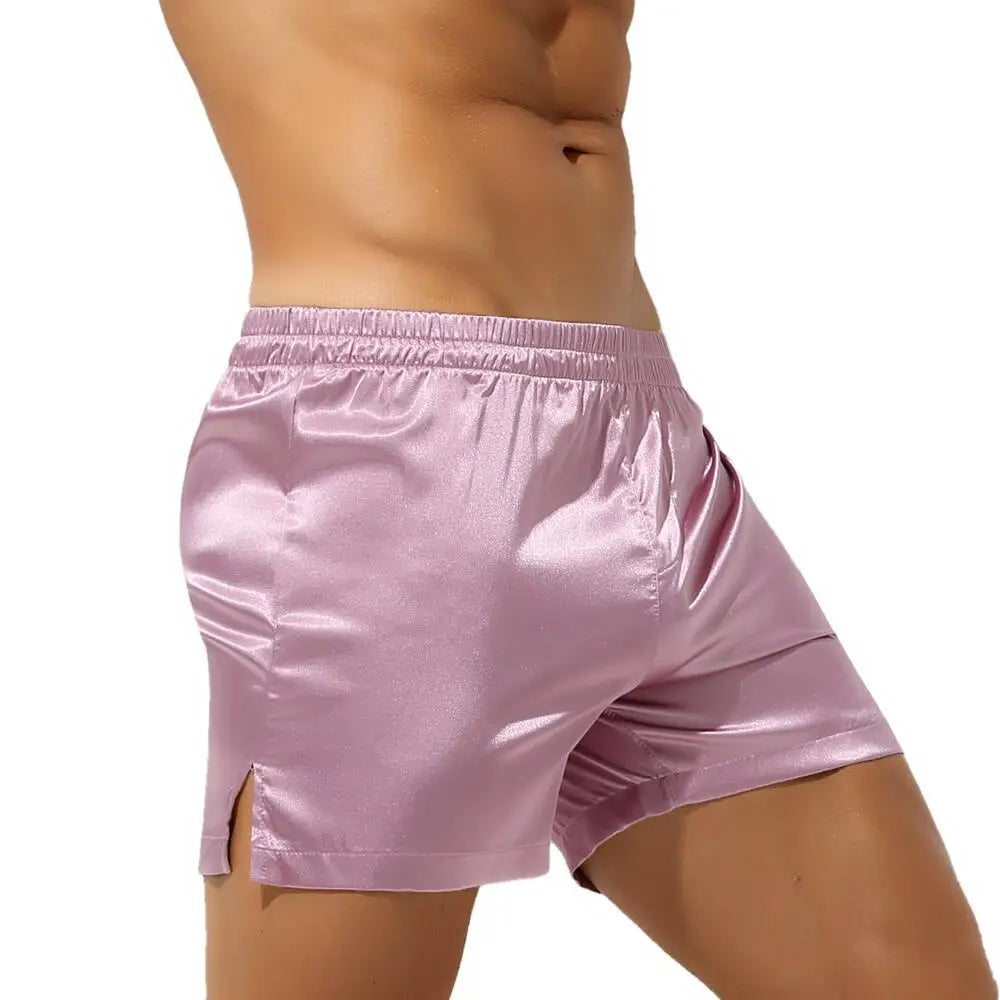 Men's Sleep Bottoms Pajamas Shorts Soft Silky Loose Boxers Shorts Underwear Men Home Lounge Arrow Panties Men Sleepwear