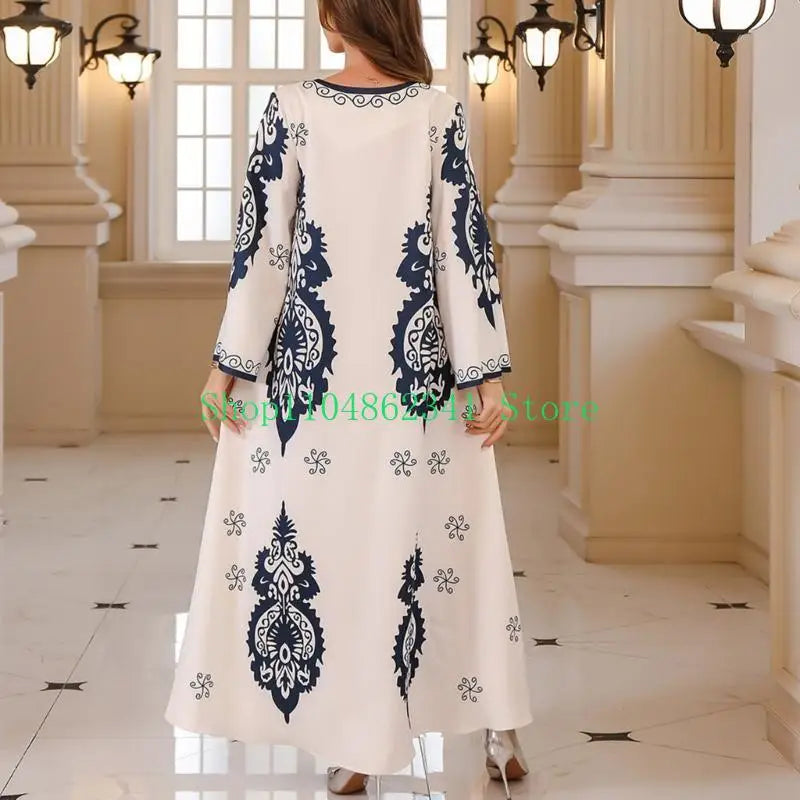 Women  Dress Embroidered Robes Dress Full Cover Middle East