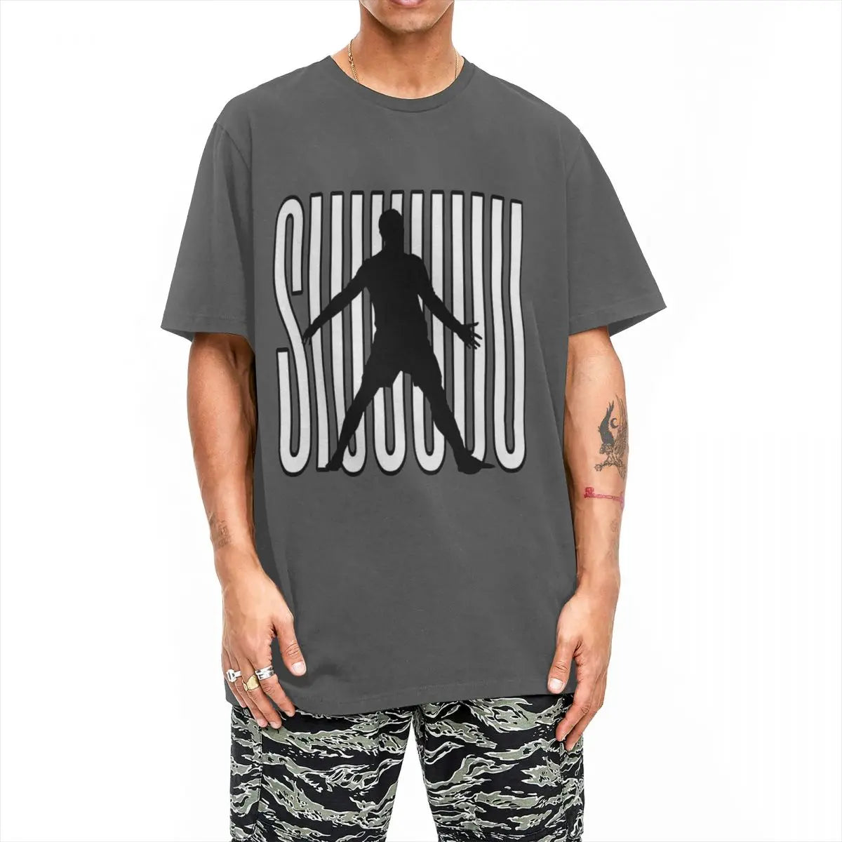 Siuuu CR7 Cristianoed Ronaldoed Funny T-Shirt Summer Y2K T Shirts 100% Cotton Popular Tee Shirt For Adult Short Sleeve DIY Tops